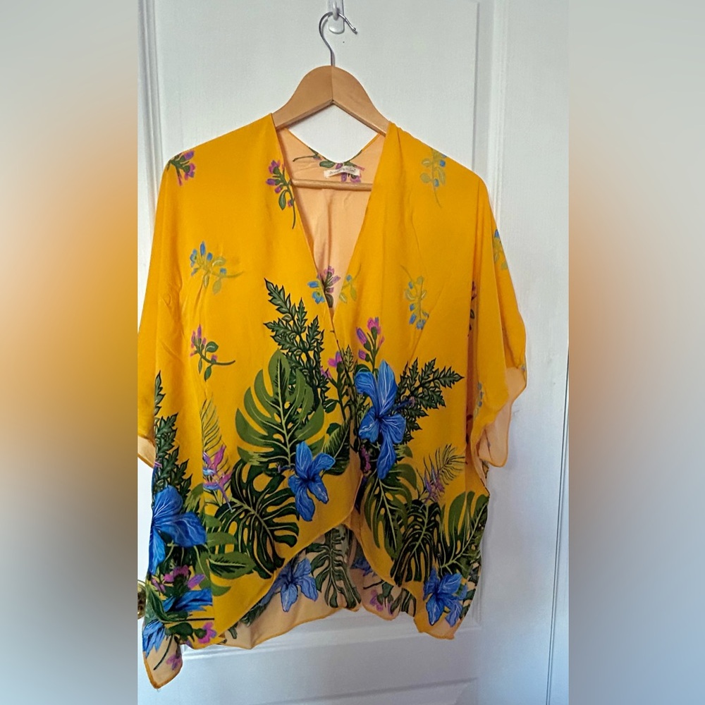 Do Everything in Love Floral Yellow Kimono Top - One Size